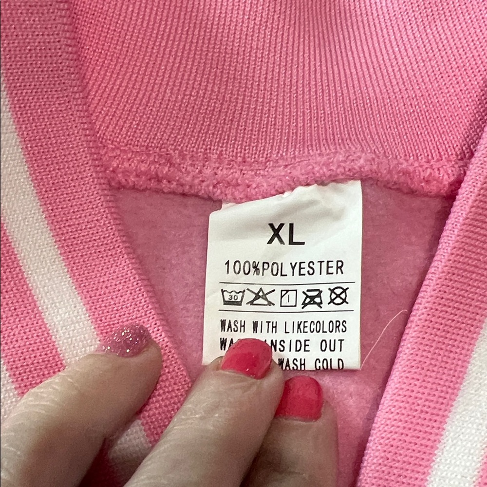 Pink and White Varsity Jacket - Picture 3 of 10